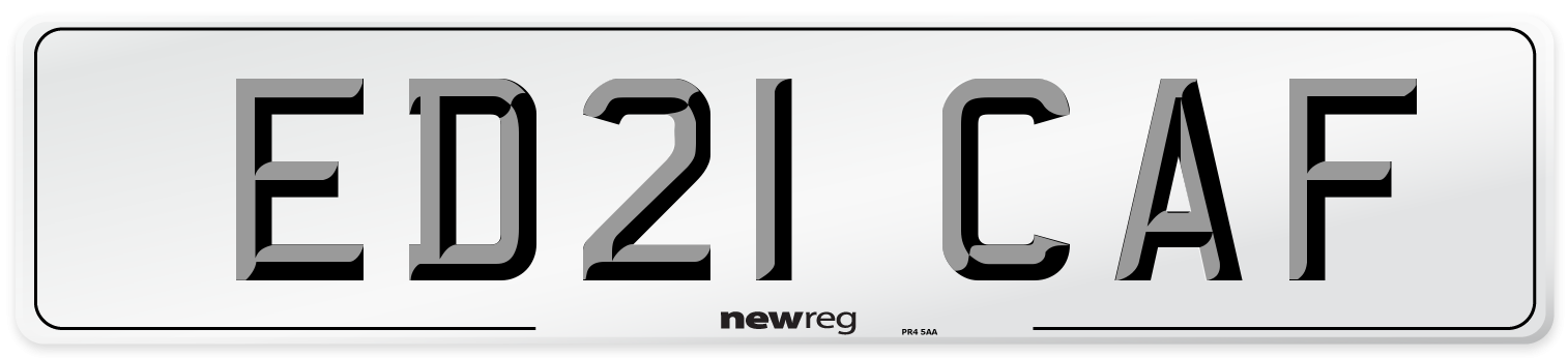 ED21 CAF Number Plate from New Reg